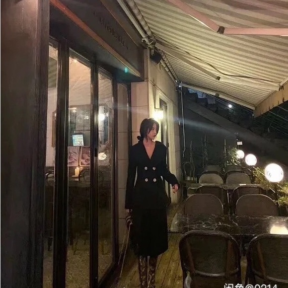 Designer Double-faced V-neck Wool Blazer Suit Jacket - Picture 1 of 5